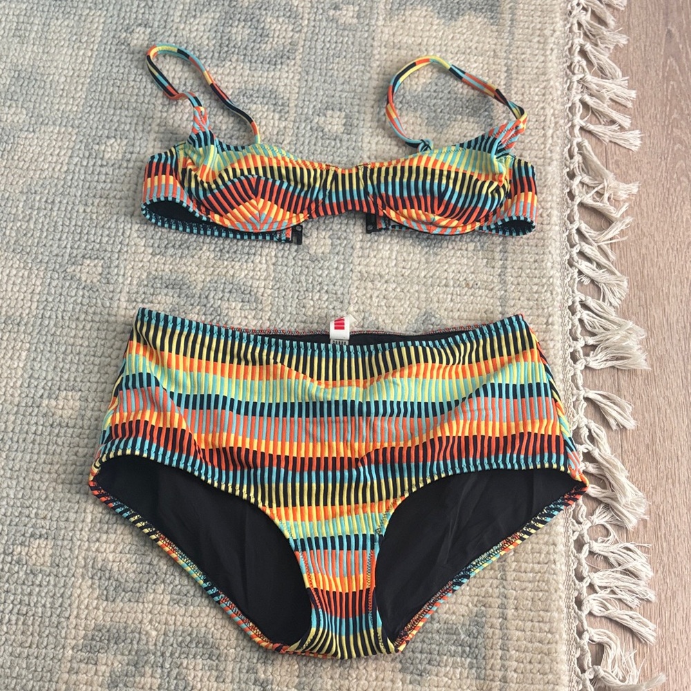 Solid & Striped Bikini Ginger Technicolor Mosaic
